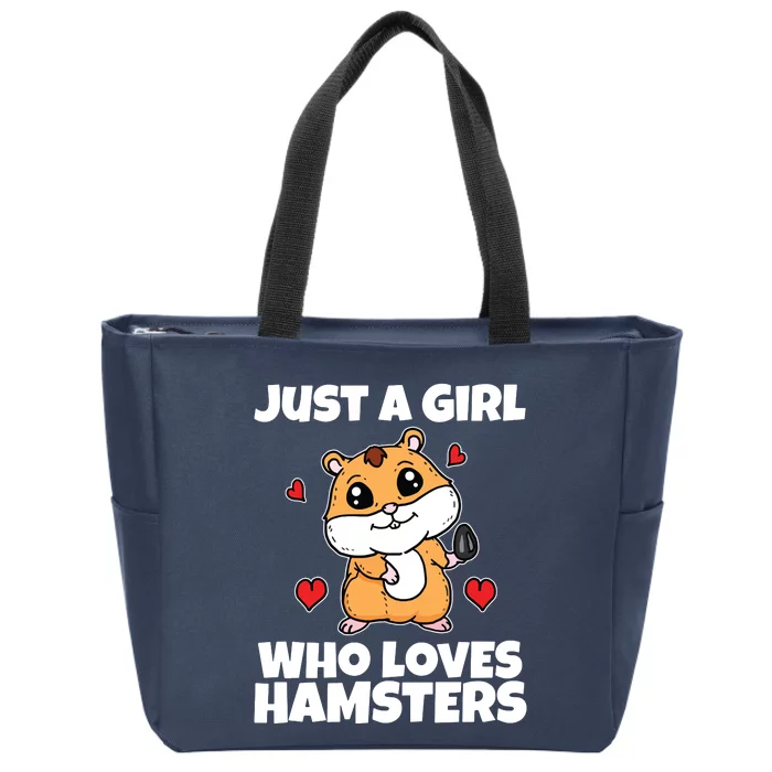 Just A Girl Who Loves Hamsters Cute Pet Hamster Costume Zip Tote Bag