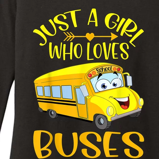 Just A Girl Who Loves School Buses Tee Cute Bus Lovers Womens CVC Long Sleeve Shirt