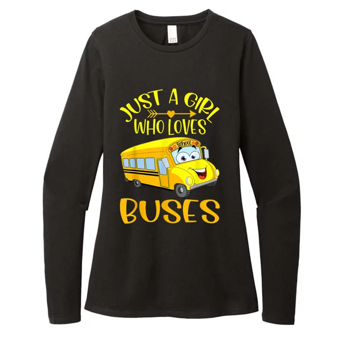 Just A Girl Who Loves School Buses Tee Cute Bus Lovers Womens CVC Long Sleeve Shirt