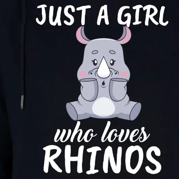 Just A Girl Who Loves Rhinos Clothes Gift Womens Funnel Neck Pullover Hood