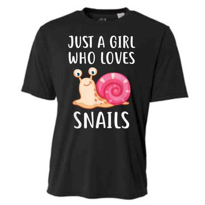 Just A Girl Who Loves Snails Cute Snail Girl Cooling Performance Crew T-Shirt