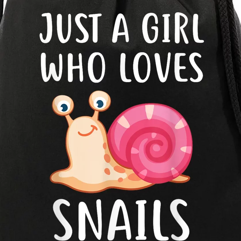 Just A Girl Who Loves Snails Cute Snail Girl Drawstring Bag