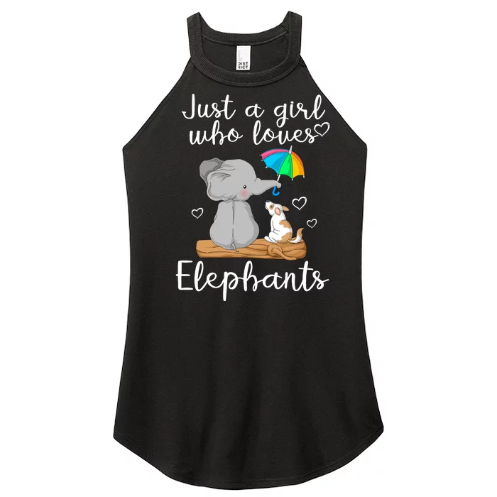 Just A Girl Who Loves Elephants Women’s Perfect Tri Rocker Tank