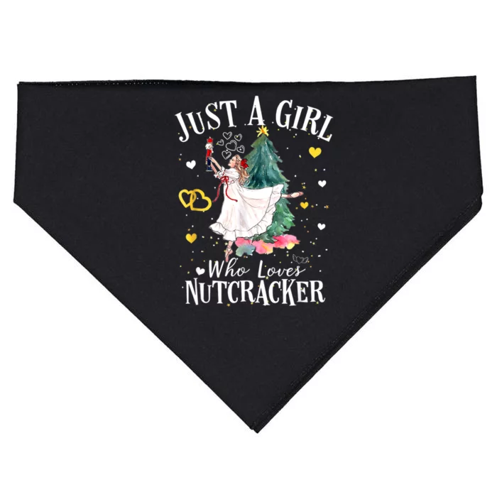 Just A Girl Who Loves Nutcrackers Christmas Ballet USA-Made Doggie Bandana