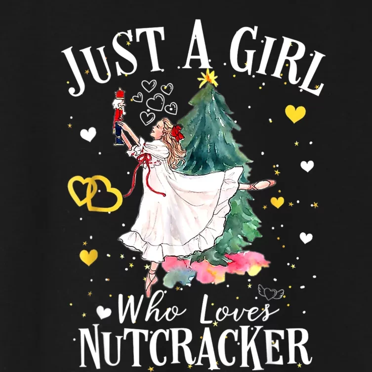 Just A Girl Who Loves Nutcrackers Christmas Ballet Women's Crop Top Tee