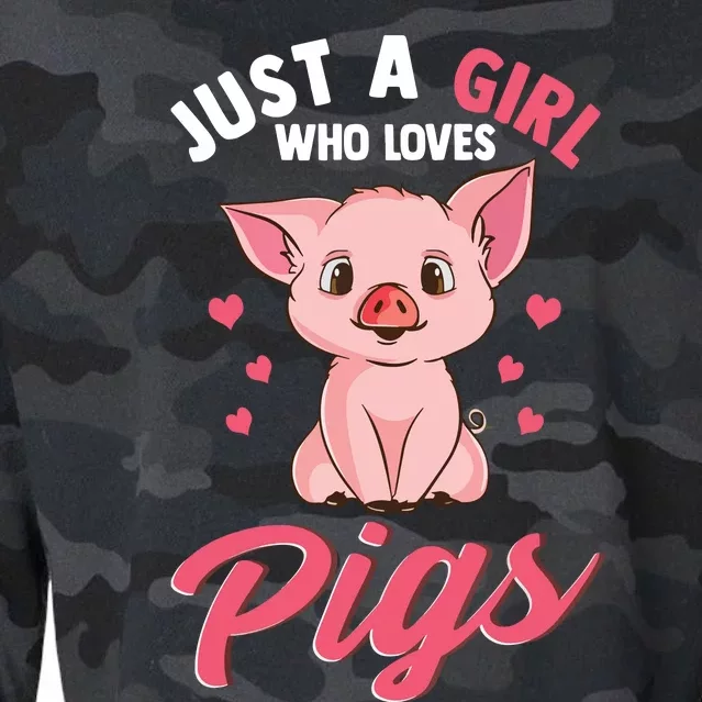 Just A Girl Who Loves Pigs Hog Lover Cute Farmer Cropped Pullover Crew