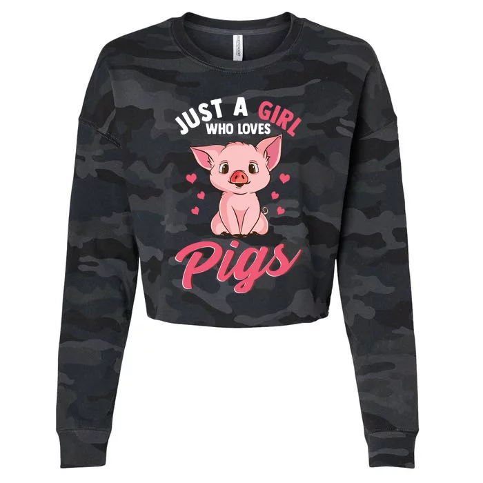 Just A Girl Who Loves Pigs Hog Lover Cute Farmer Cropped Pullover Crew