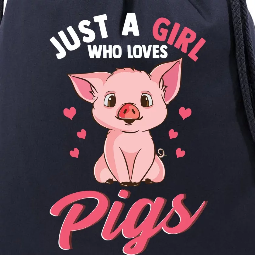 Just A Girl Who Loves Pigs Hog Lover Cute Farmer Drawstring Bag