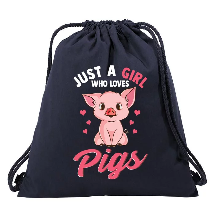 Just A Girl Who Loves Pigs Hog Lover Cute Farmer Drawstring Bag