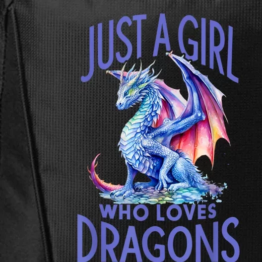 Just A Girl Who Loves Dragons Women Girl Blue Dragon City Backpack