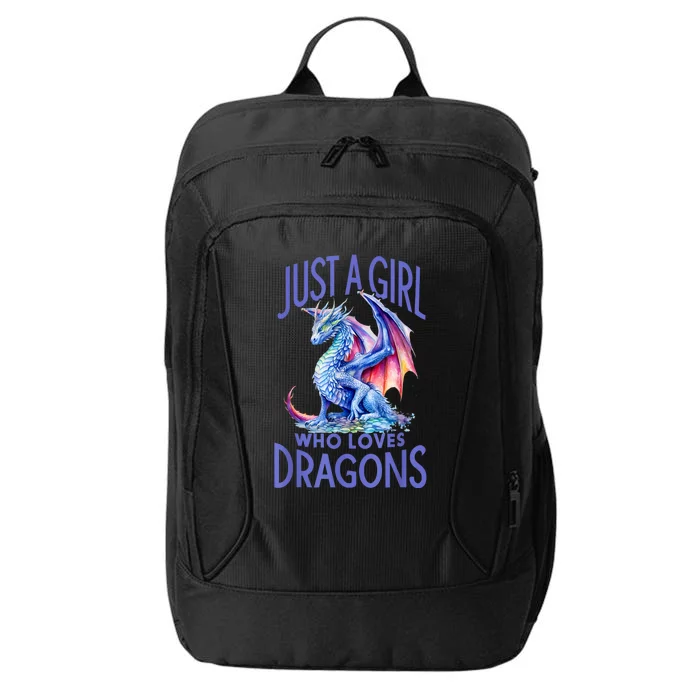 Just A Girl Who Loves Dragons Women Girl Blue Dragon City Backpack