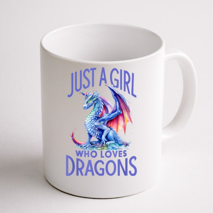 Just A Girl Who Loves Dragons Women Girl Blue Dragon Front & Back Coffee Mug