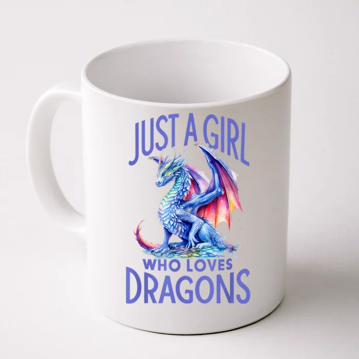 Just A Girl Who Loves Dragons Women Girl Blue Dragon Front & Back Coffee Mug