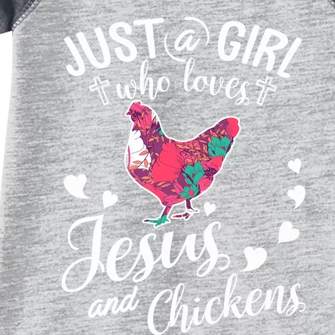 Just A Girl Who Loves Jesus And Chickens Farmer Lover Infant Baby Jersey Bodysuit