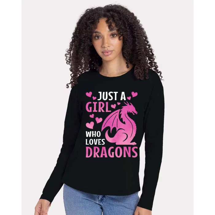 Just A Girl Who Loves Dragons Womens Cotton Relaxed Long Sleeve T-Shirt