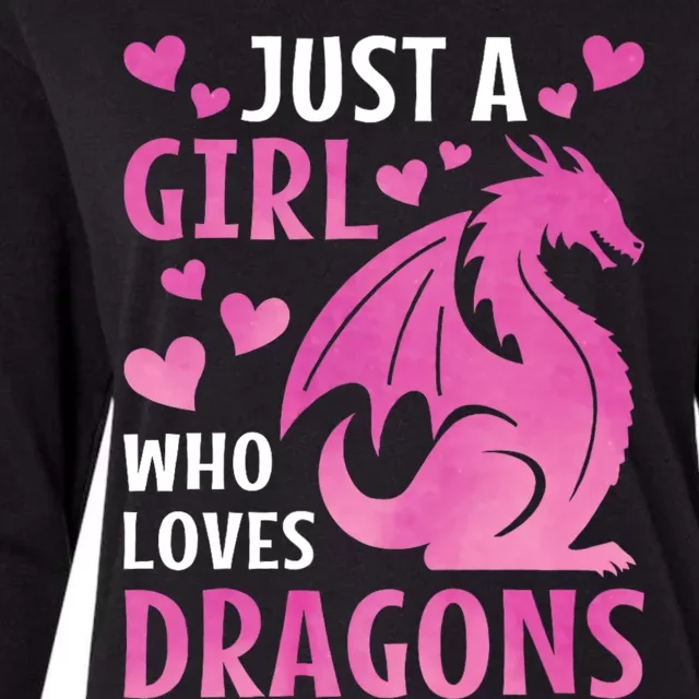 Just A Girl Who Loves Dragons Womens Cotton Relaxed Long Sleeve T-Shirt