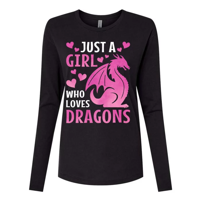 Just A Girl Who Loves Dragons Womens Cotton Relaxed Long Sleeve T-Shirt