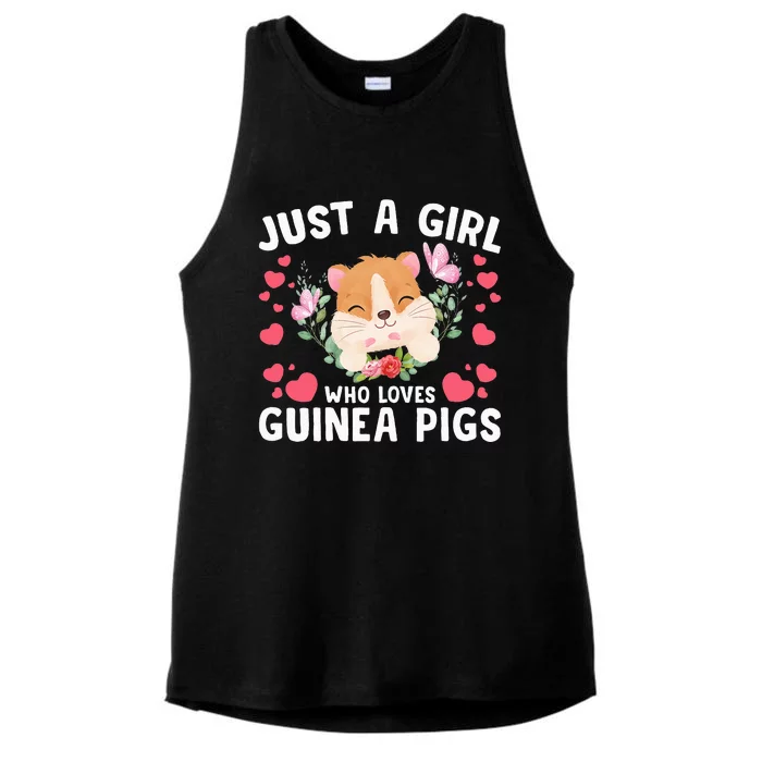 Just A Girl Who Loves Guinea Pigs Cute Ladies Tri-Blend Wicking Tank