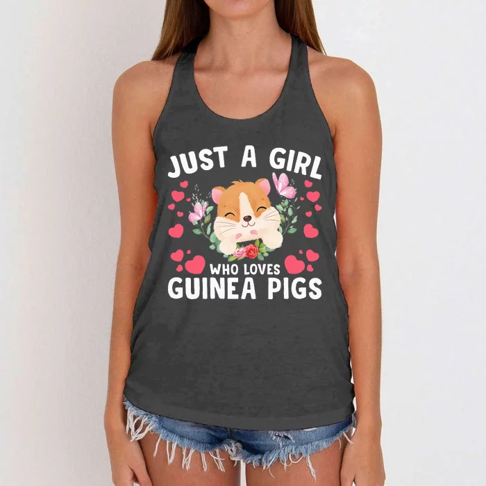 Just A Girl Who Loves Guinea Pigs Cute Women's Knotted Racerback Tank