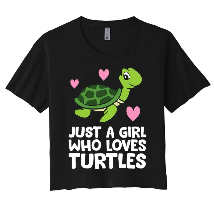 Just A Girl Who Loves Turtles Women's Crop Top Tee