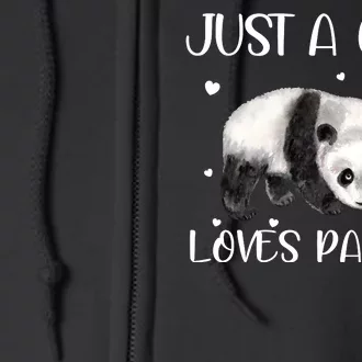 Just A Girl Who Loves Pandas Full Zip Hoodie