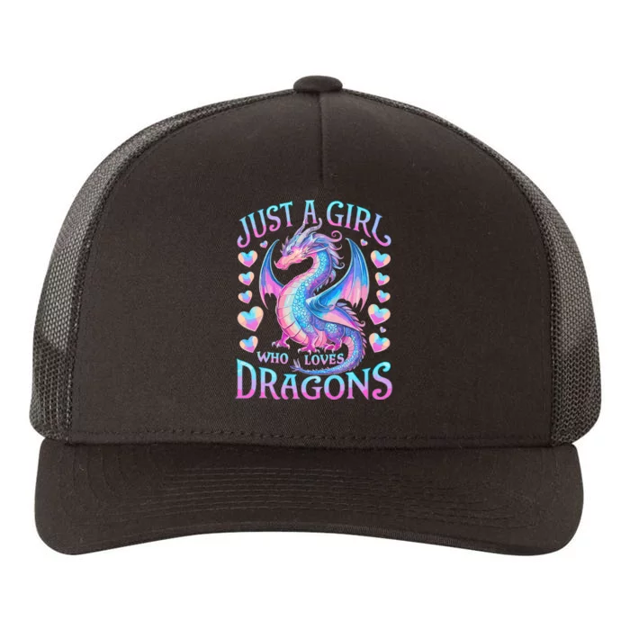 Just A Girl Who Loves Dragons Cute Dragon Yupoong Adult 5-Panel Trucker Hat