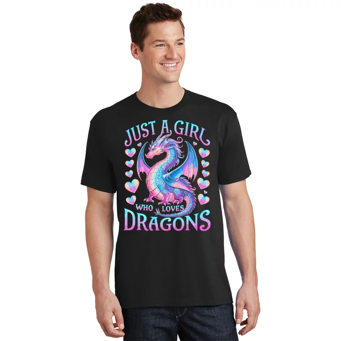 Just A Girl Who Loves Dragons Cute Dragon T-Shirt