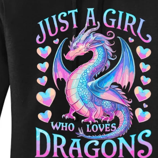 Just A Girl Who Loves Dragons Cute Dragon Women's Pullover Hoodie