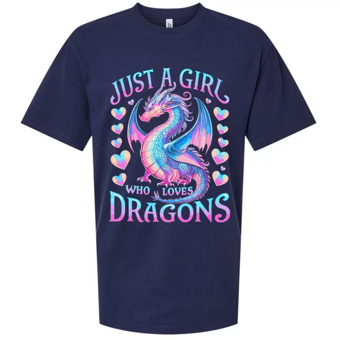 Just A Girl Who Loves Dragons Cute Dragon Sueded Cloud Jersey T-Shirt