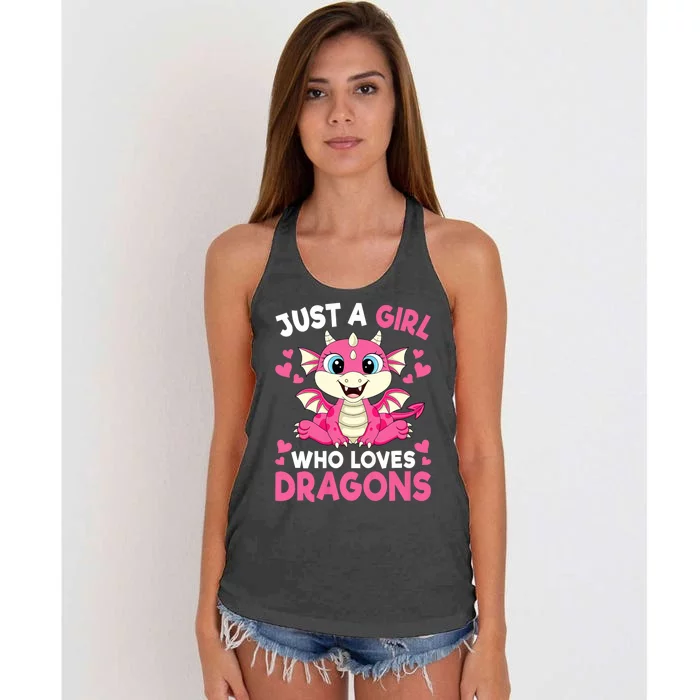 Just A Girl Who Loves Dragons Women's Knotted Racerback Tank