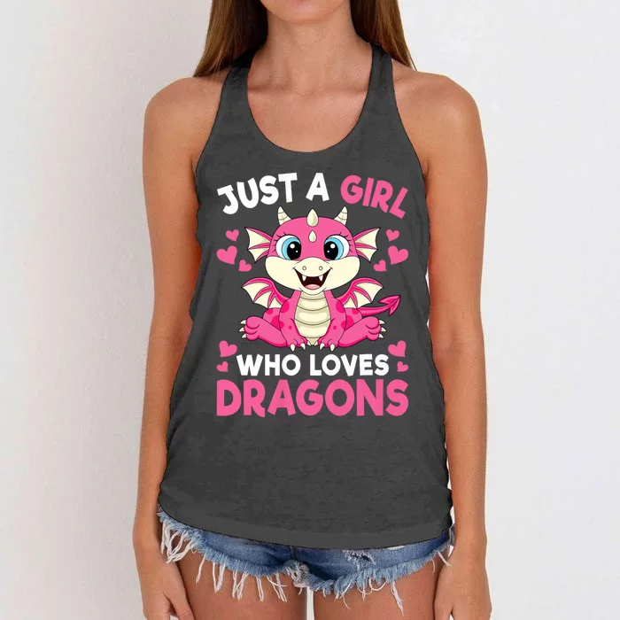 Just A Girl Who Loves Dragons Women's Knotted Racerback Tank