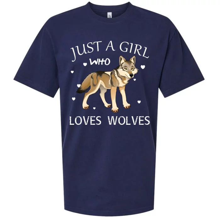 Just A Girl Who Loves Wolves Sueded Cloud Jersey T-Shirt