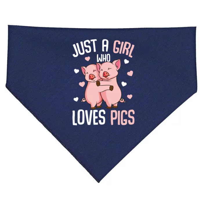 Just A Girl Who Loves Pigs USA-Made Doggie Bandana