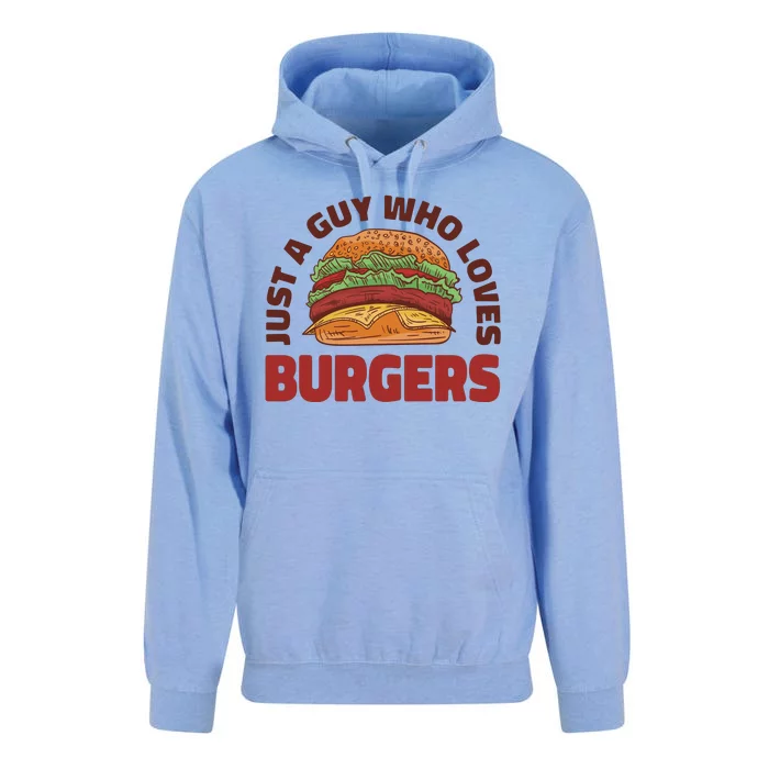 Just A Guy Who Loves Burgers Unisex Surf Hoodie