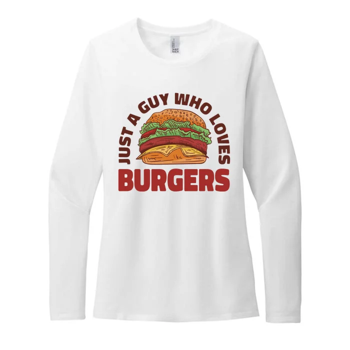 Just A Guy Who Loves Burgers Womens CVC Long Sleeve Shirt