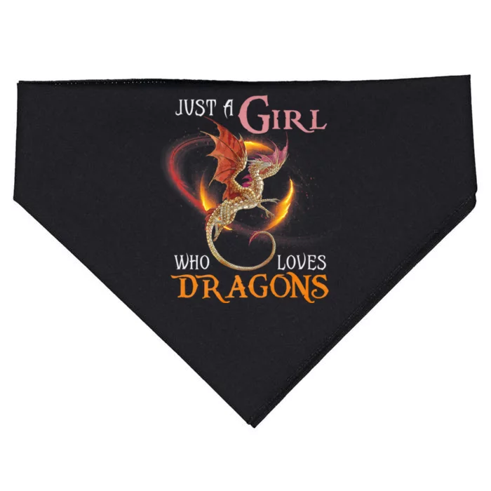 Just A Girl Who Loves Dragons USA-Made Doggie Bandana