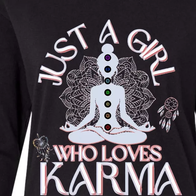 Just A Girl Who Loves Karma Peace Divine Feminine Novelties Womens Cotton Relaxed Long Sleeve T-Shirt