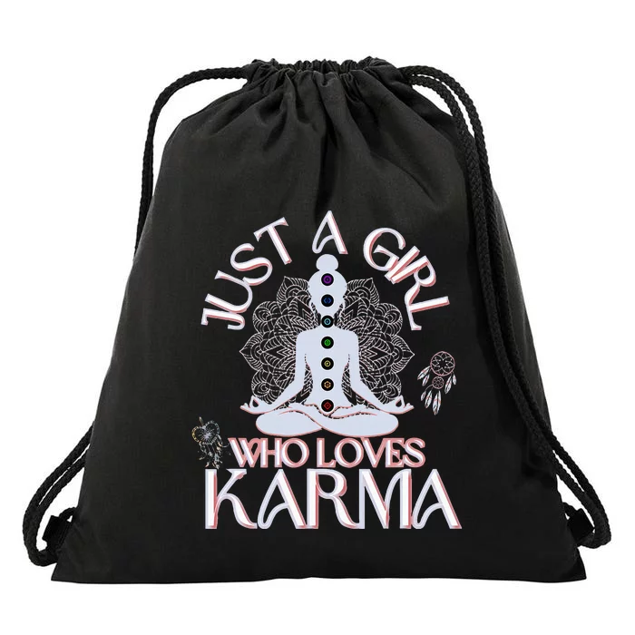 Just A Girl Who Loves Karma Peace Divine Feminine Novelties Drawstring Bag