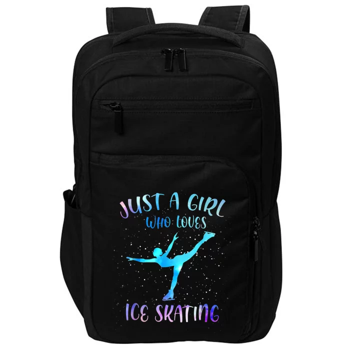 Just A Girl Who Loves Ice Skating Figure Skate Skater Impact Tech Backpack