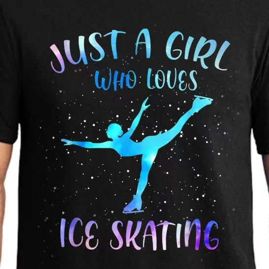 Just A Girl Who Loves Ice Skating Figure Skate Skater Pajama Set