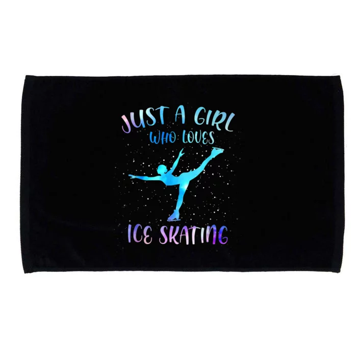 Just A Girl Who Loves Ice Skating Figure Skate Skater Microfiber Hand Towel