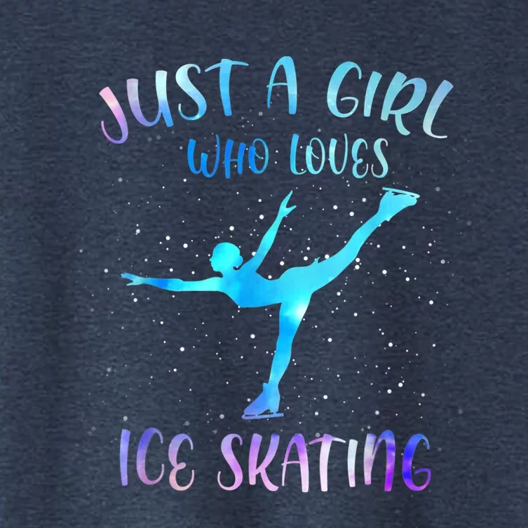 Just A Girl Who Loves Ice Skating Figure Skate Skater Women's Crop Top Tee