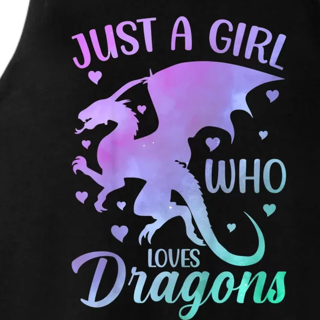 Just A Girl Who Loves Dragons Ladies Tri-Blend Wicking Tank