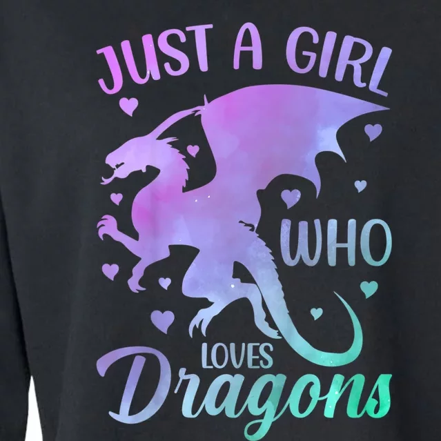 Just A Girl Who Loves Dragons Cropped Pullover Crew