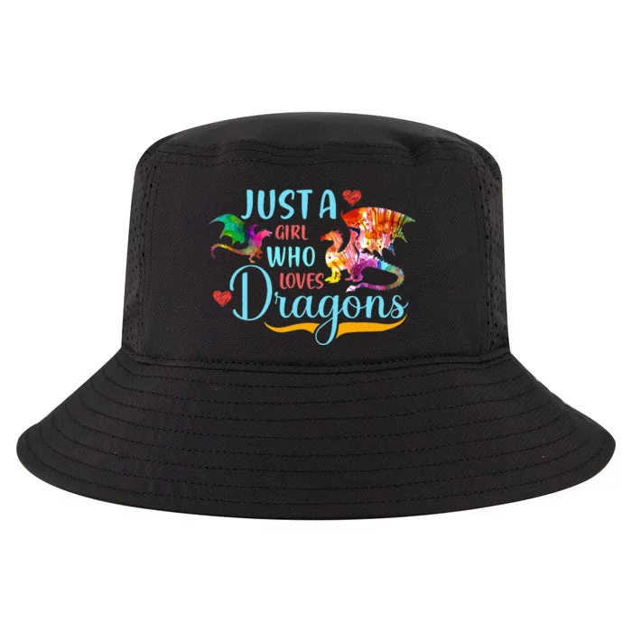 Just A Girl Who Loves Dragons Women Girl Colorful Dragon Cool Comfort Performance Bucket Hat