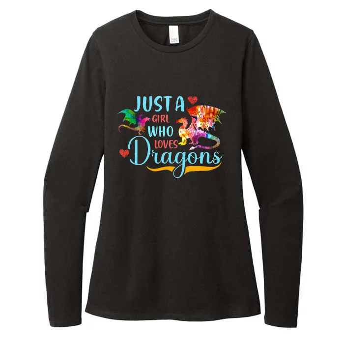 Just A Girl Who Loves Dragons Women Girl Colorful Dragon Womens CVC Long Sleeve Shirt