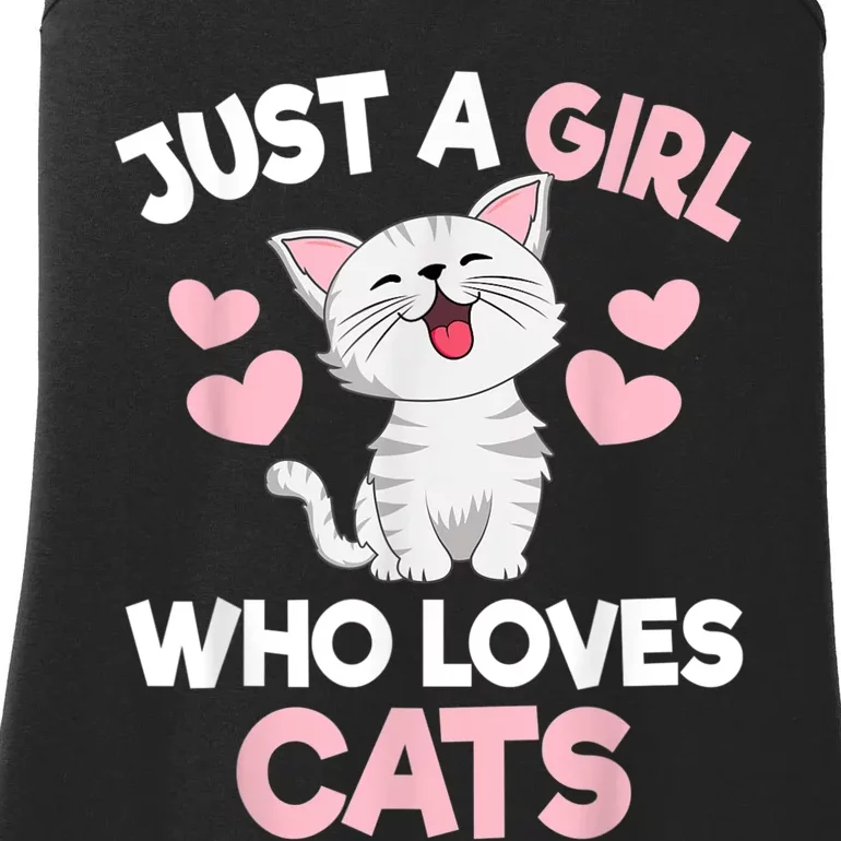 Just A Girl Who Loves Cats Cat Lover Cute Cat Kitty Ladies Essential Tank