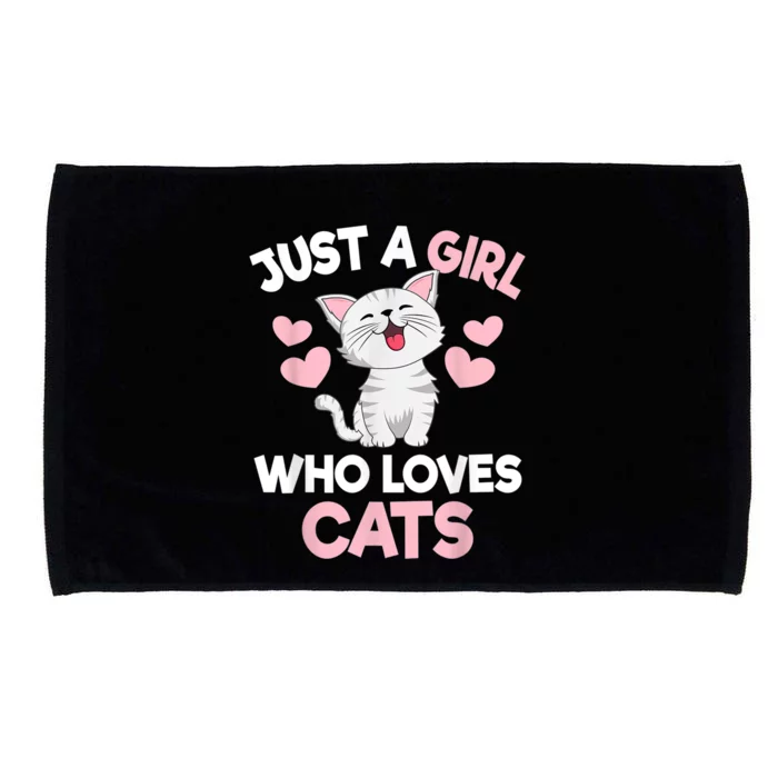 Just A Girl Who Loves Cats Cat Lover Cute Cat Kitty Microfiber Hand Towel