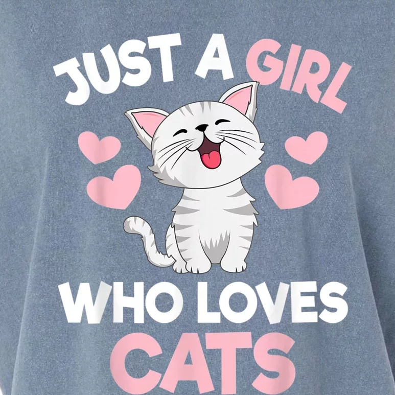 Just A Girl Who Loves Cats Cat Lover Cute Cat Kitty Garment-Dyed Women's Muscle Tee