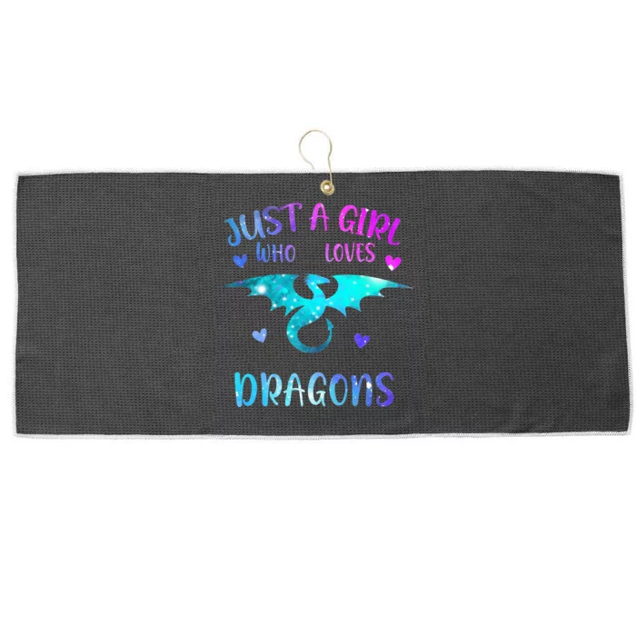 Just A Girl Who Loves Dragons Large Microfiber Waffle Golf Towel